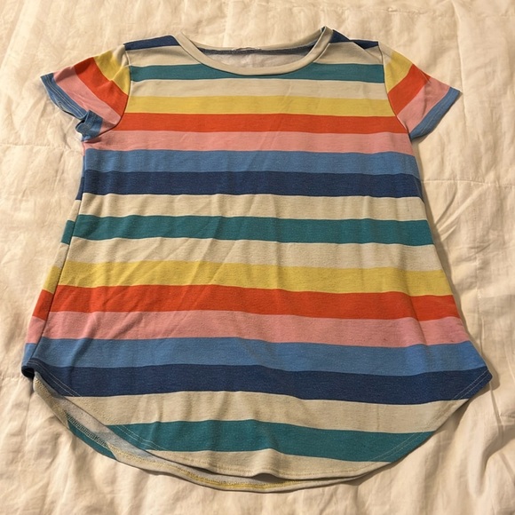 Bom Bom Made‎ in USA Striped Shirt Poly blend Women’s Large L - Picture 1 of 3